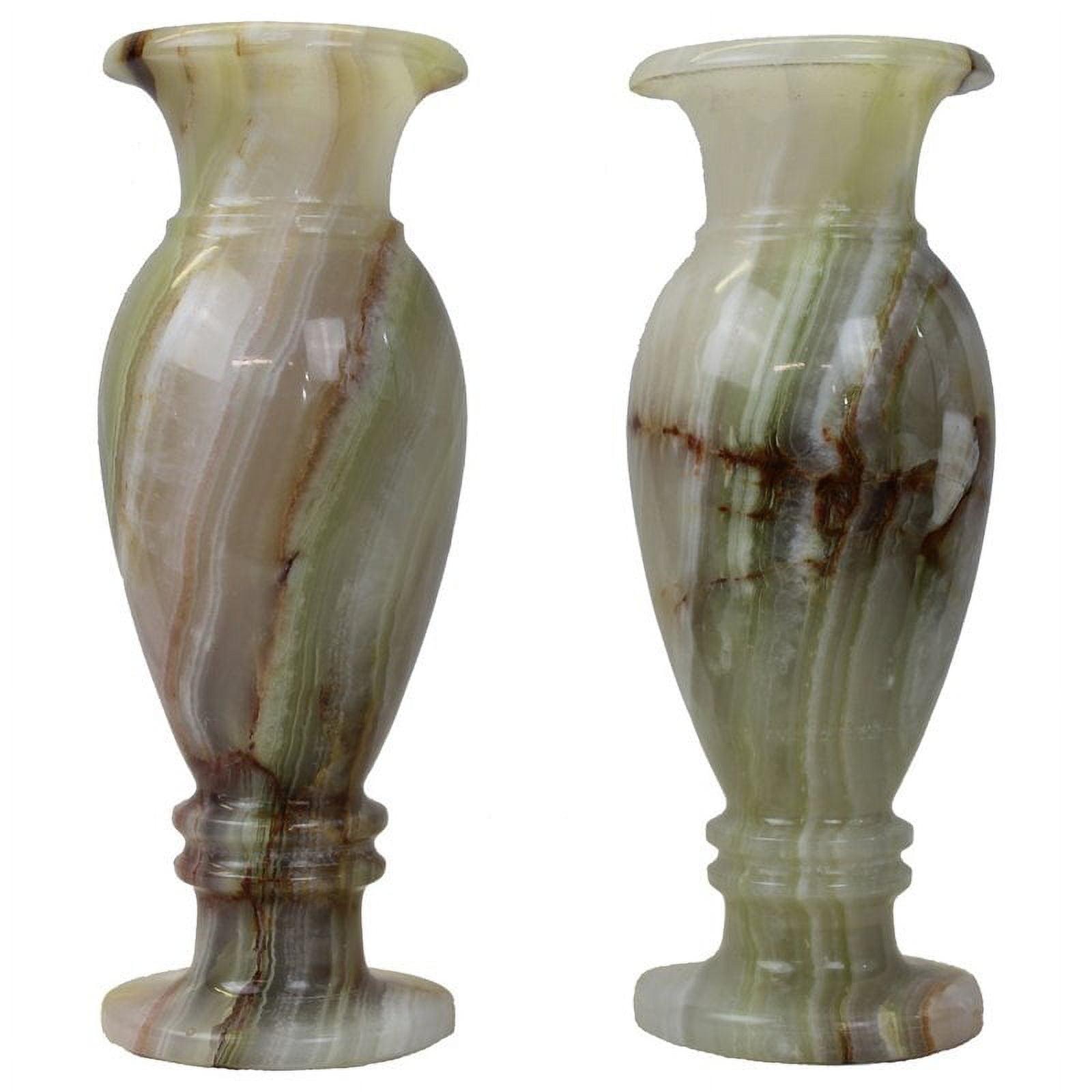 Natural Geo Handcrafted Onyx Multi-Color 8" Table Vase Set