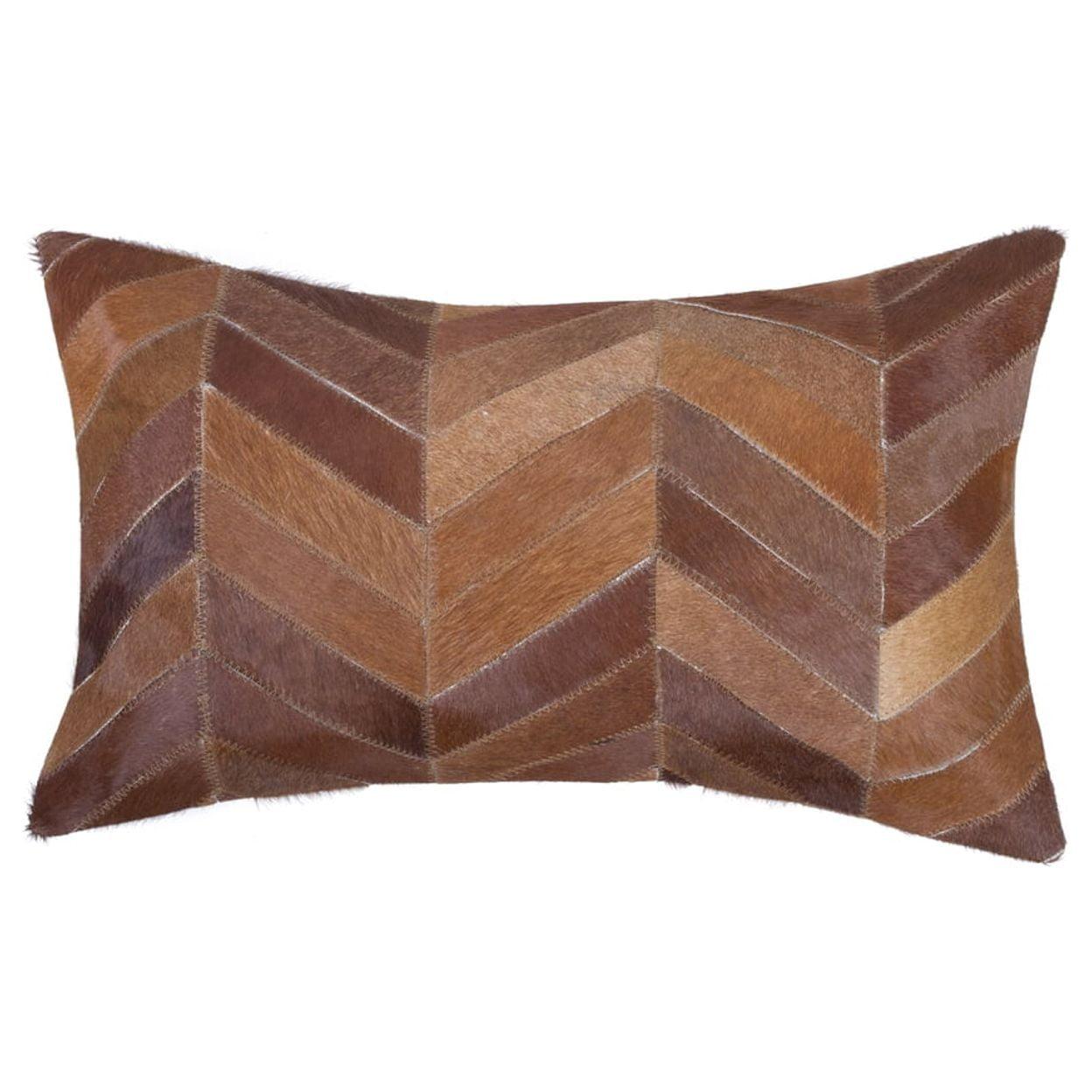 Torino Leather/Suede Lumbar Rectangular Pillow Cover & Insert