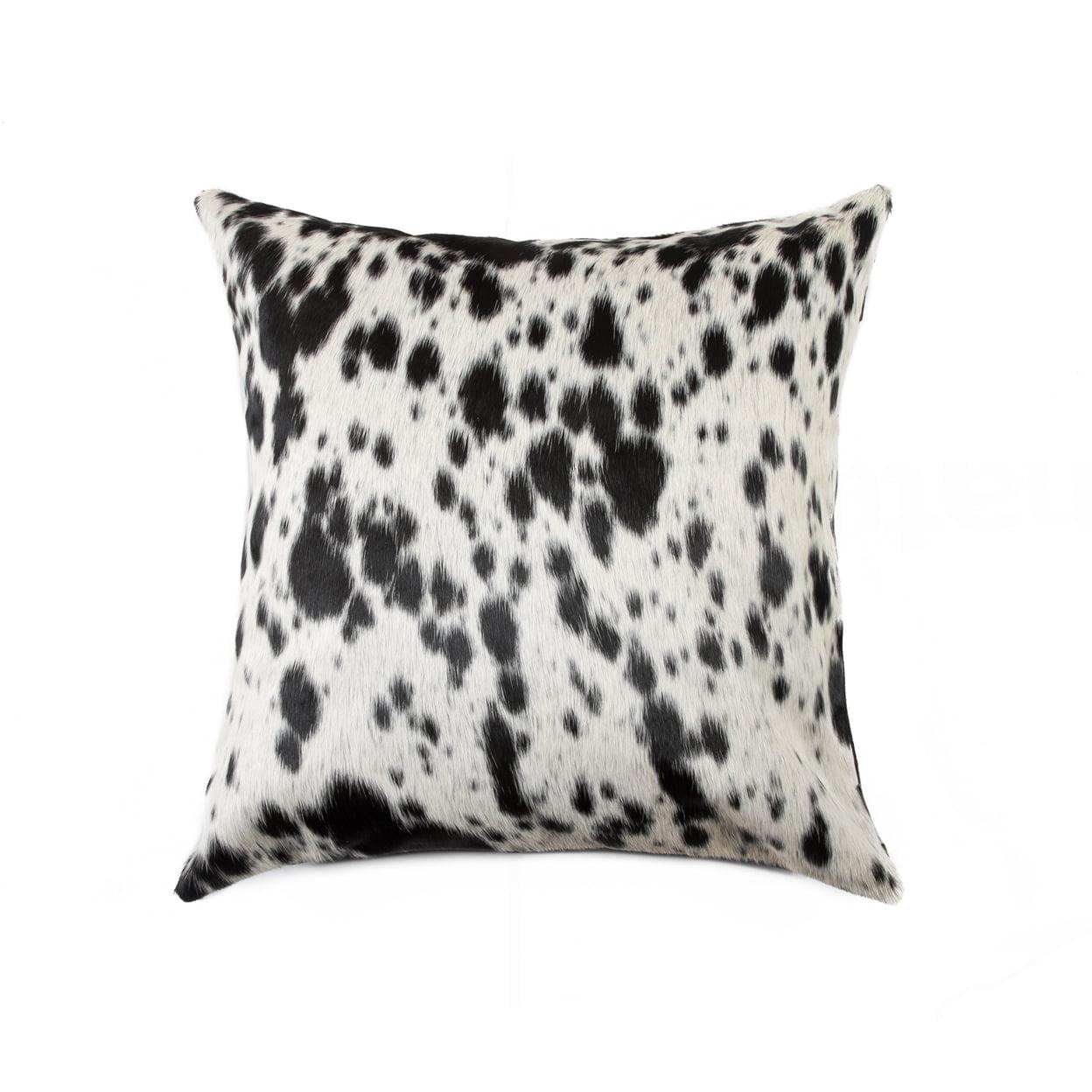 Natural Cowhide Square Pillow Set in Black & White