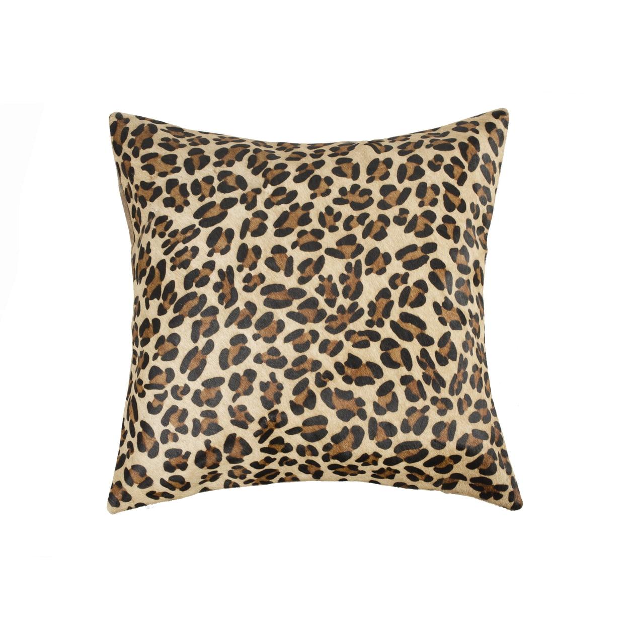 Natural Torino Togo Cowhide Pillow Leopard 18x18 1-Piece