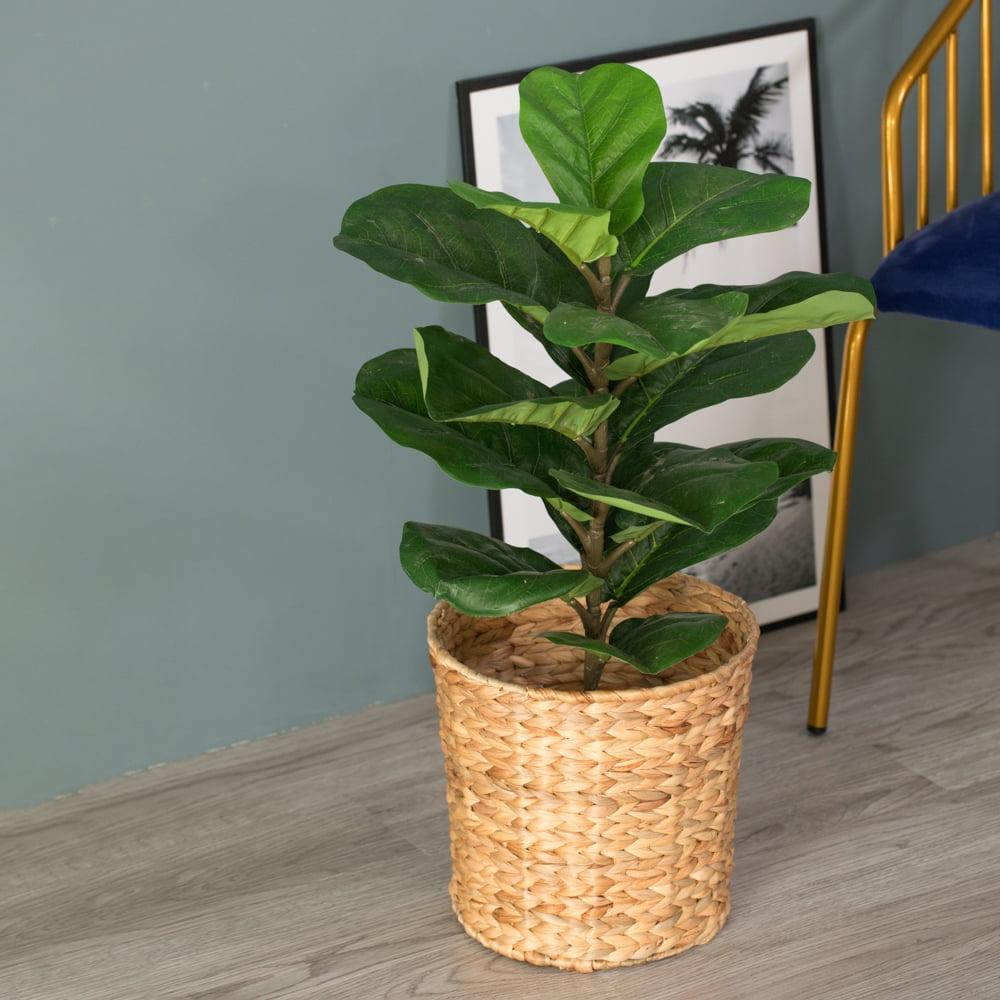 Vintiquewise Natural Wicker Water Hyacinth Open Waste Basket - 4 Gallons
