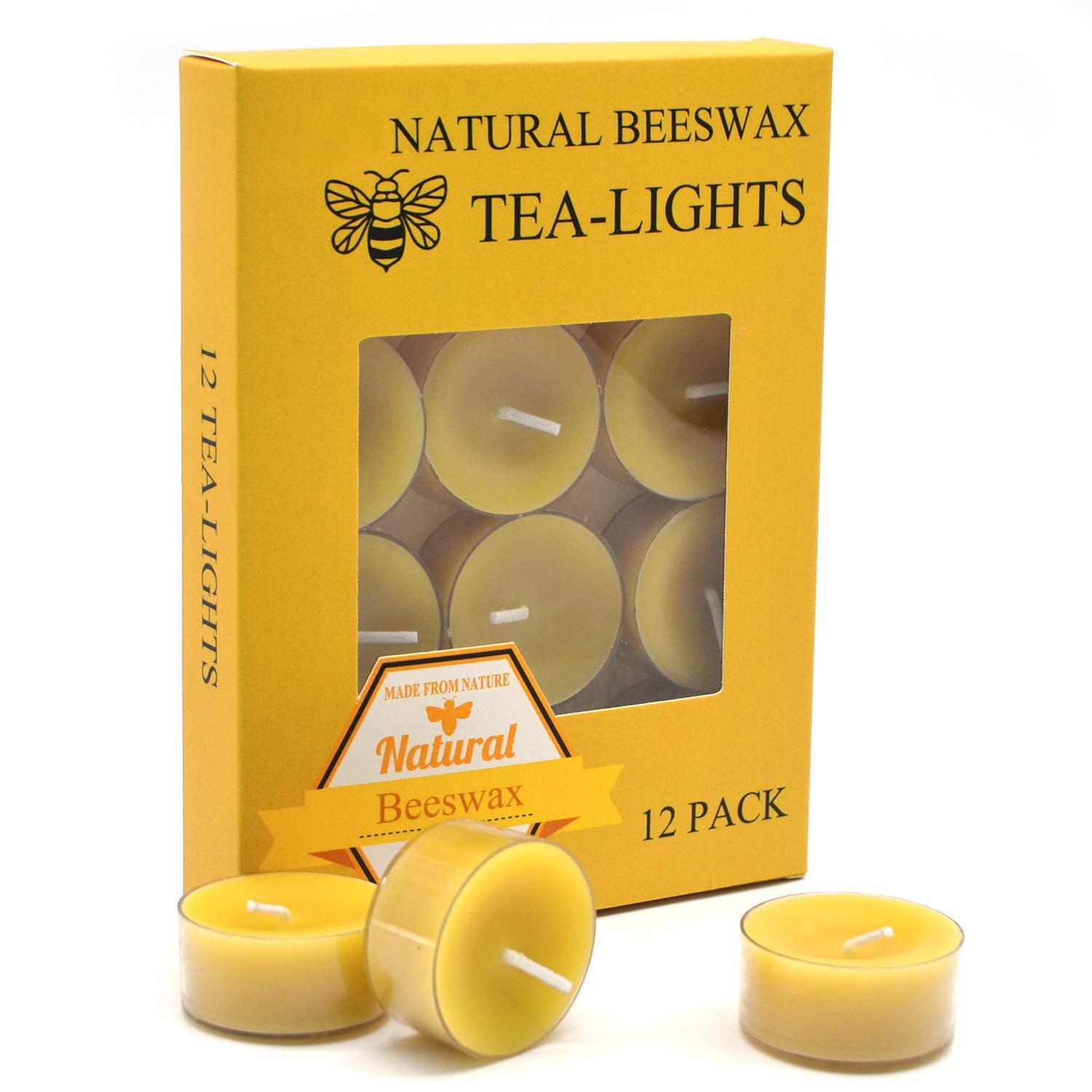 Natural Honey Scented Beeswax Tealight Candles - 12 Pack