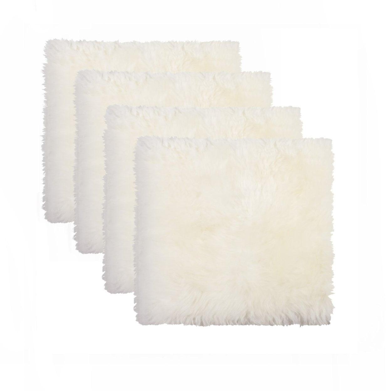 Natural   Zealand Sheepskin Chair Pad  4-Piece  17"x17"