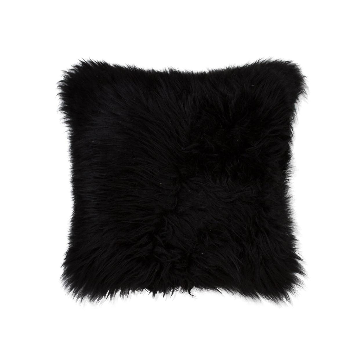 Natural Black Microsuede Square Throw Pillow, 18 x 18 in.