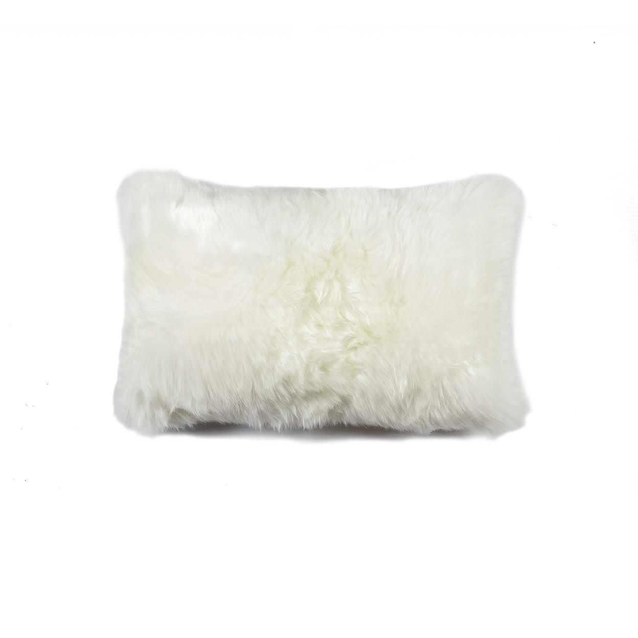 Natural New Zealand Sheepskin Rectangular Throw Pillow