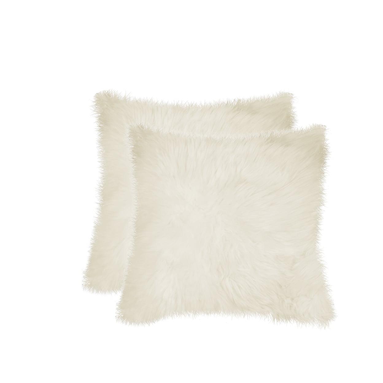 100% Wool Throw Square Pillow Cover & Insert (Set of 2)
