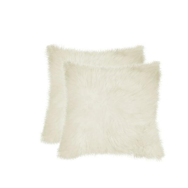 Natural Rugs 100% Wool Throw Square Pillow Cover & Insert (Set of 2)