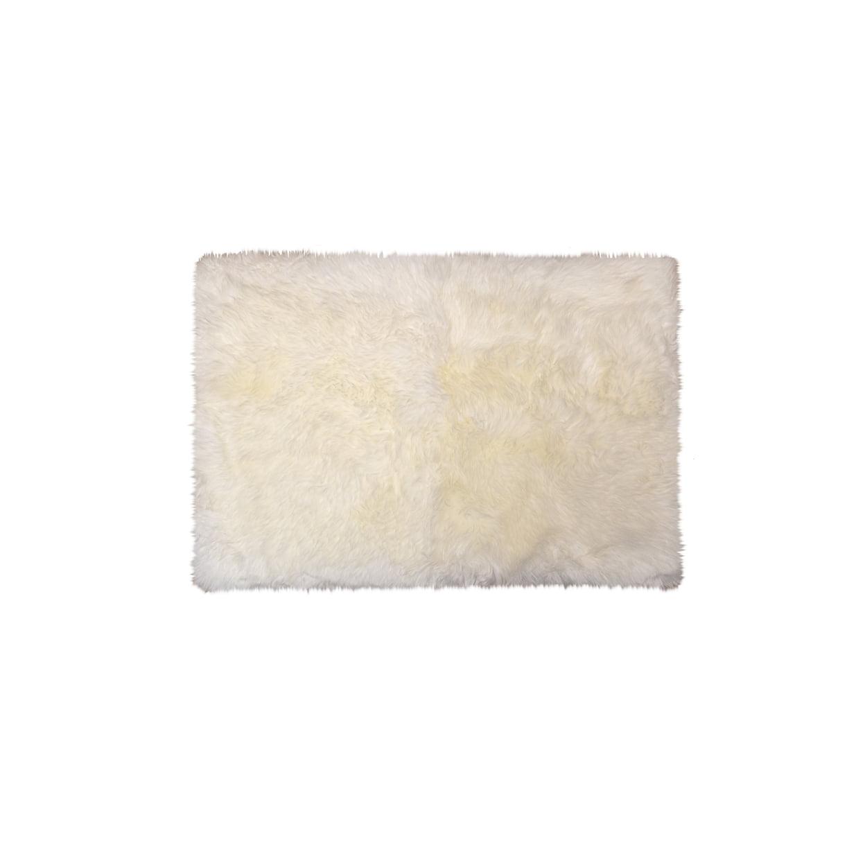 Natural Zealand Sheepskin Rectangular Rug 2x3 Feet 100% Wool Single Piece