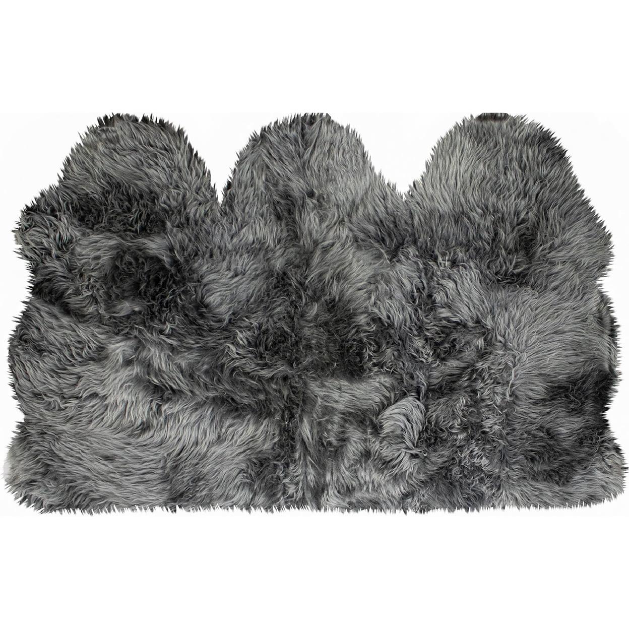 Home Decor Zealand Sheepskin Trio Rug | 1-Piece | Grey | 3'x5'