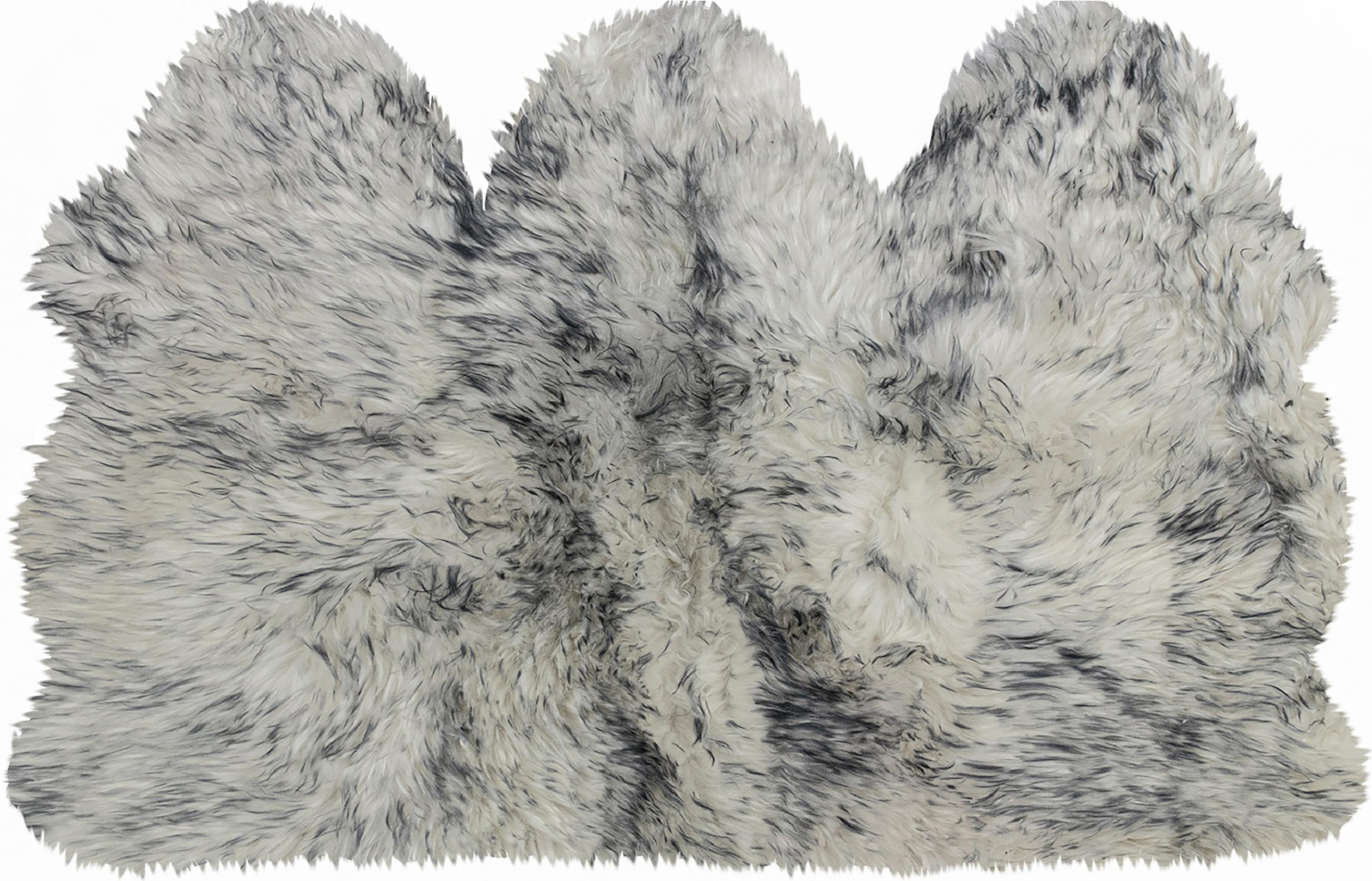 Natural New Zealand Sheepskin Trio Rug | Gradient grey | 3'x5'