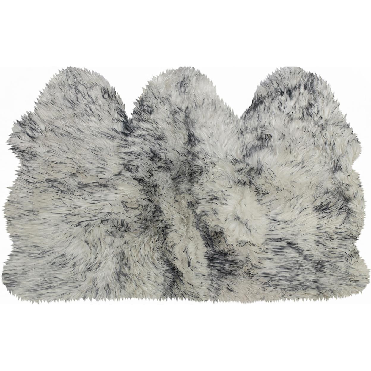 Natural New Zealand Sheepskin Trio Rug | Gradient grey | 3'x5'