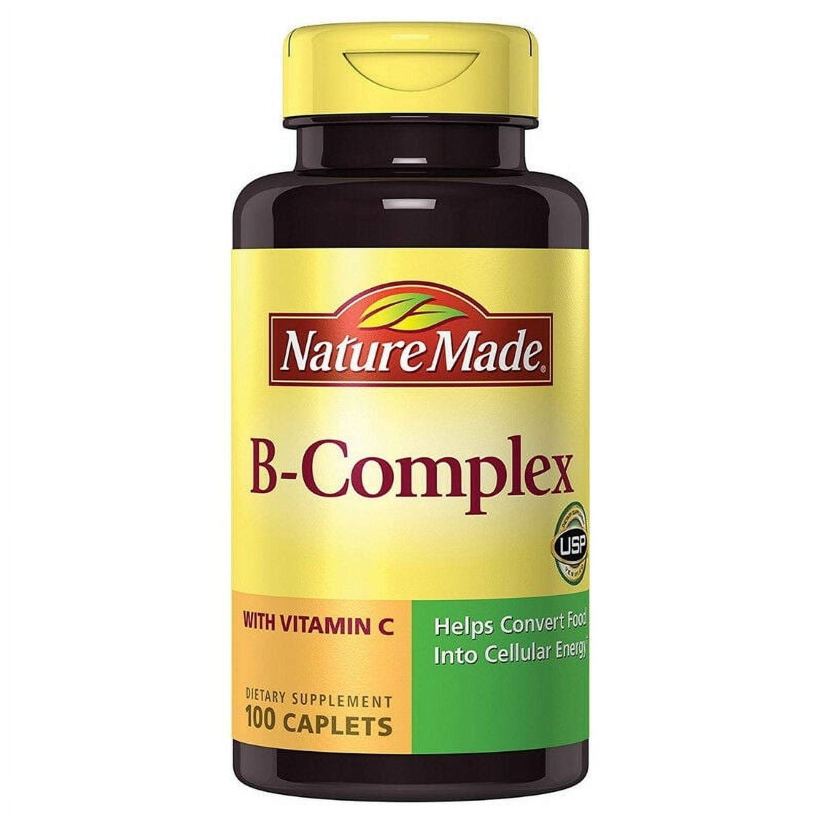 Nature Made B Complex with Vitamin C, Gluten-Free Caplets, 100 Count