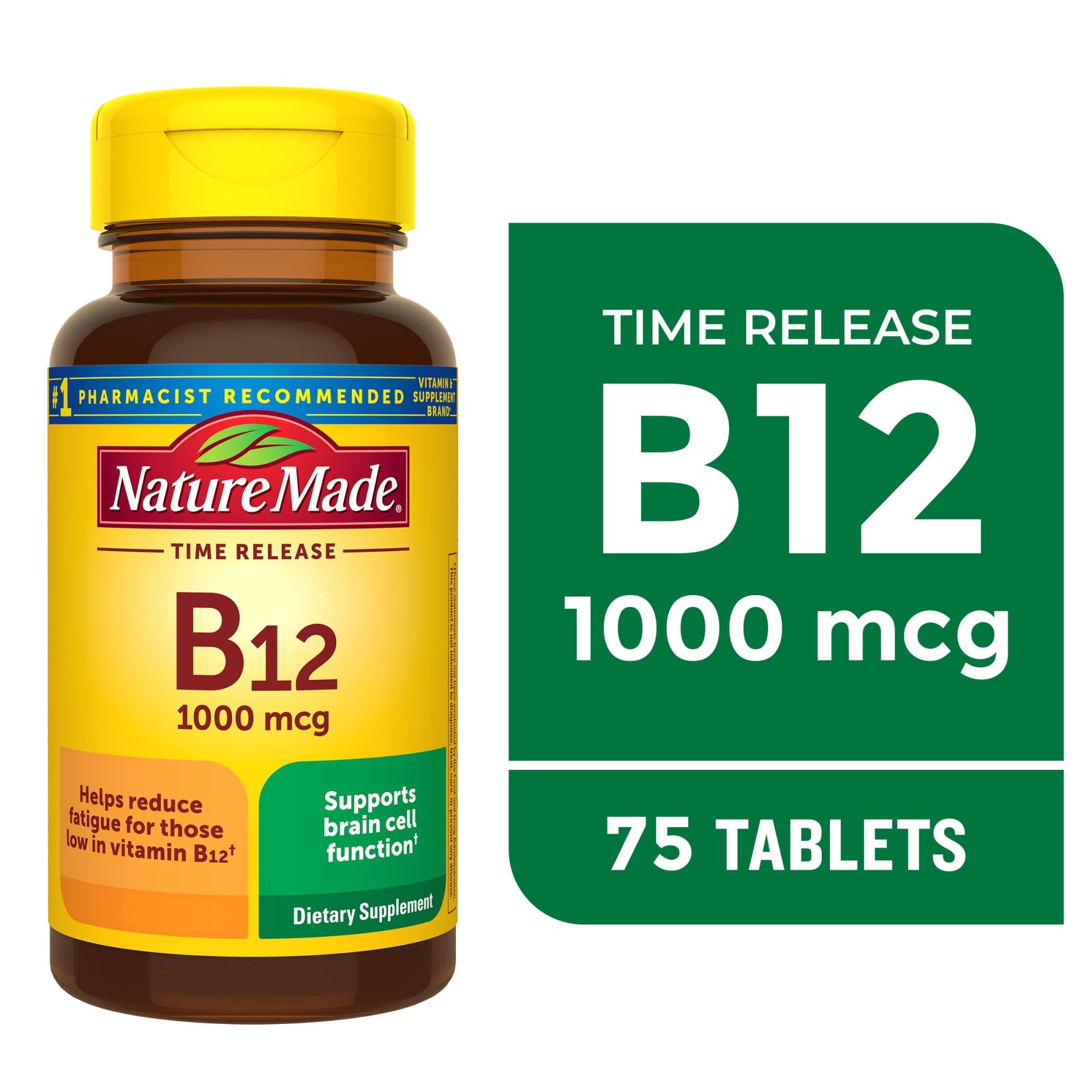 Nature Made Vitamin B12 1000 mcg, Energy Metabolism Support, Time Release Tablets - 75ct