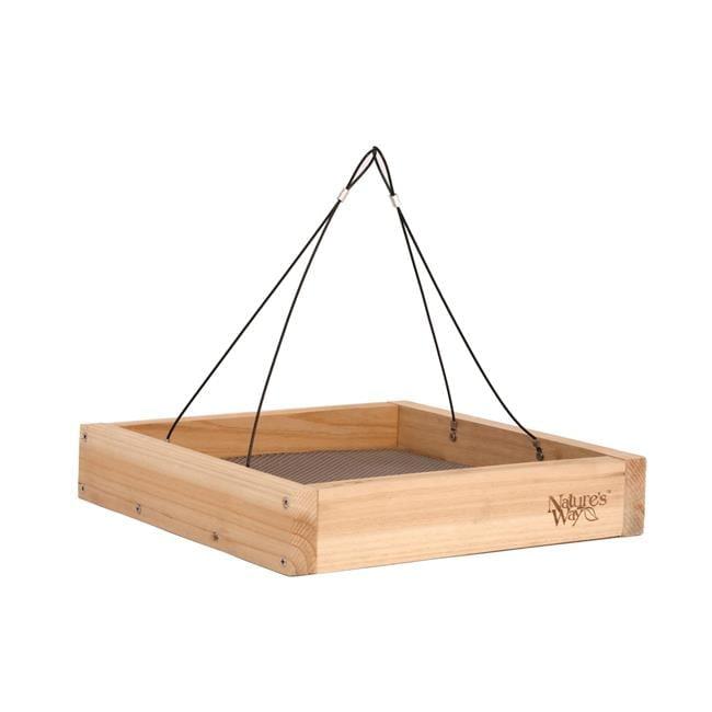 Nature's Way Cedar Platform Tray Bird Feeder 2QT, Brown