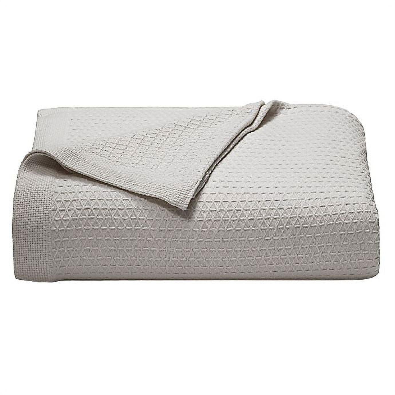 Classic Diamond Weave Cotton Queen Blanket in Gray