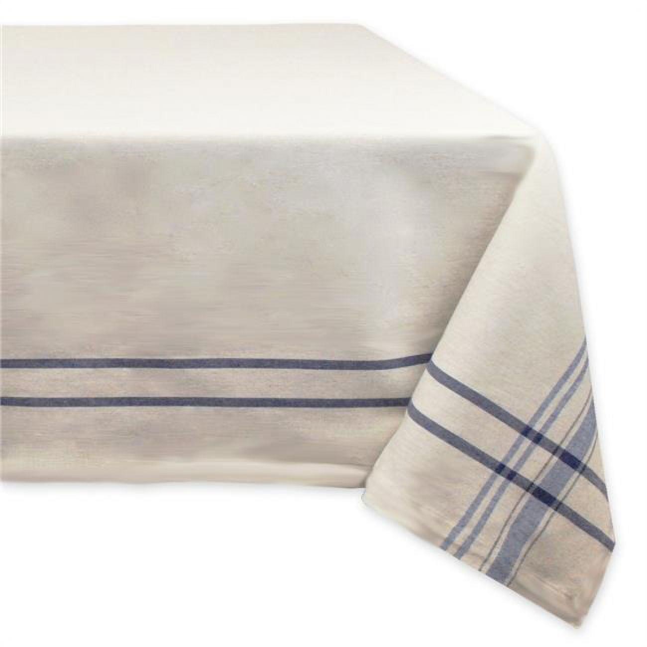 Nautical Blue French Stripe Tablecloth 60x84