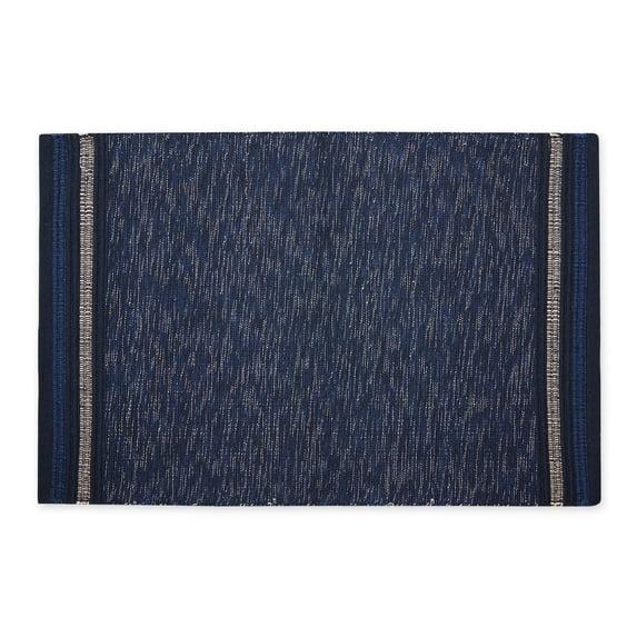 Design Imports Modern Edge Stripe - Nautical Blue - 2 X 3 Ft
