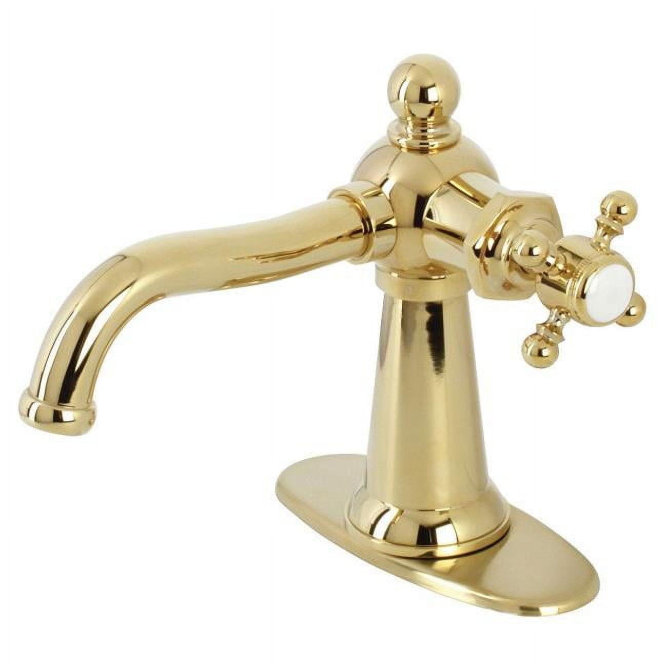 Traditional Nautical Single-Handle Polished Brass Bathroom Faucet