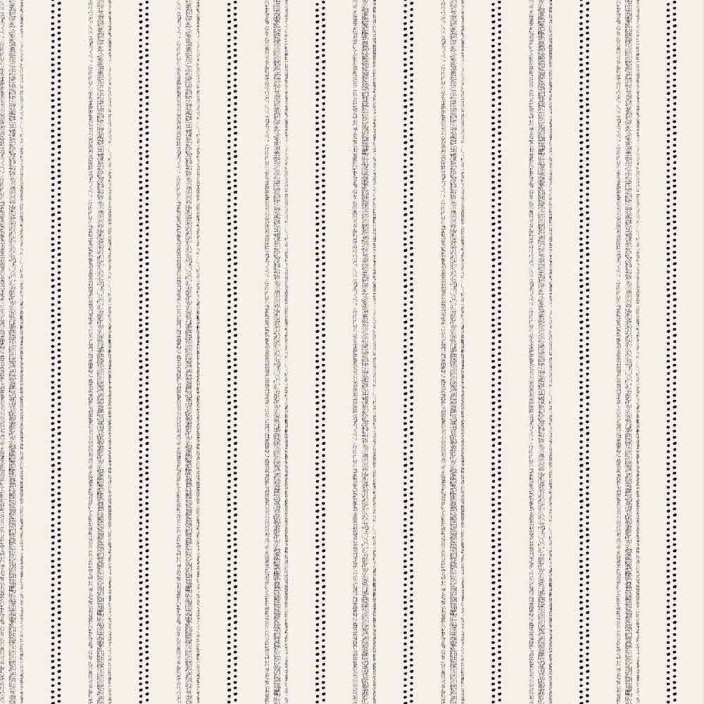 Charcoal and Cotton Nautical Stripe Peel and Stick Wallpaper