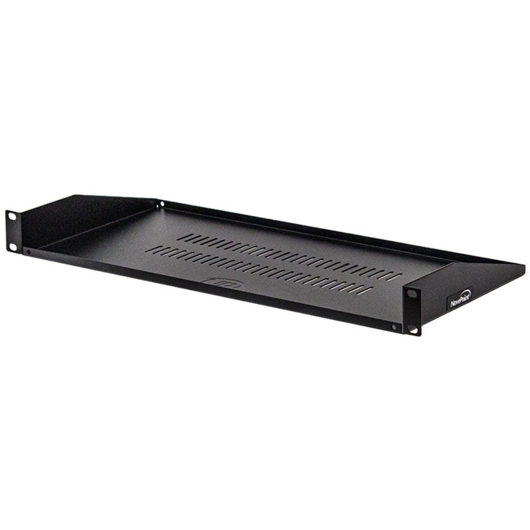 Modern Black Steel 19" Cantilever Server Shelf with Ventilation