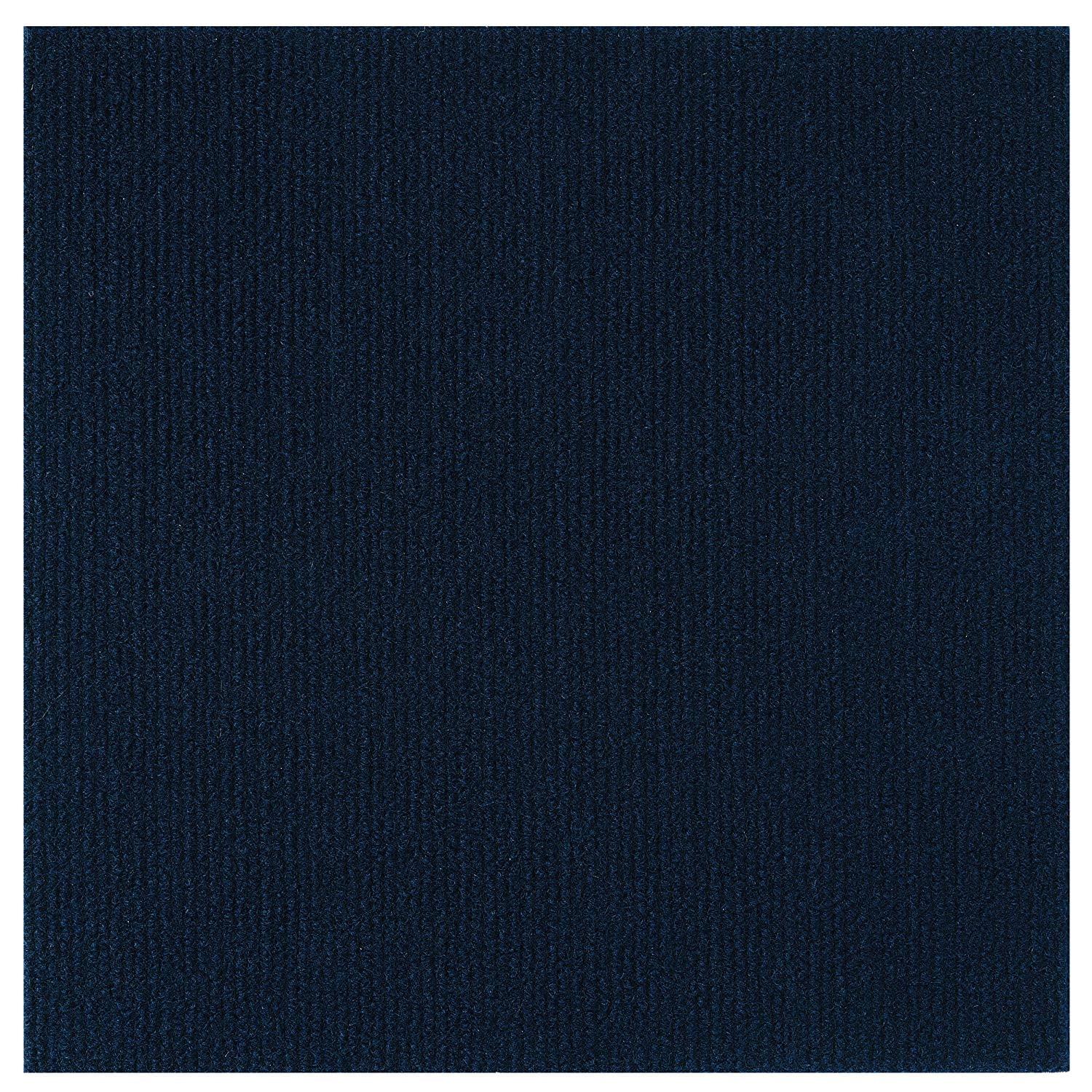 Navy Blue 12'' x 12'' Polypropylene Self-Adhesive Carpet Tiles