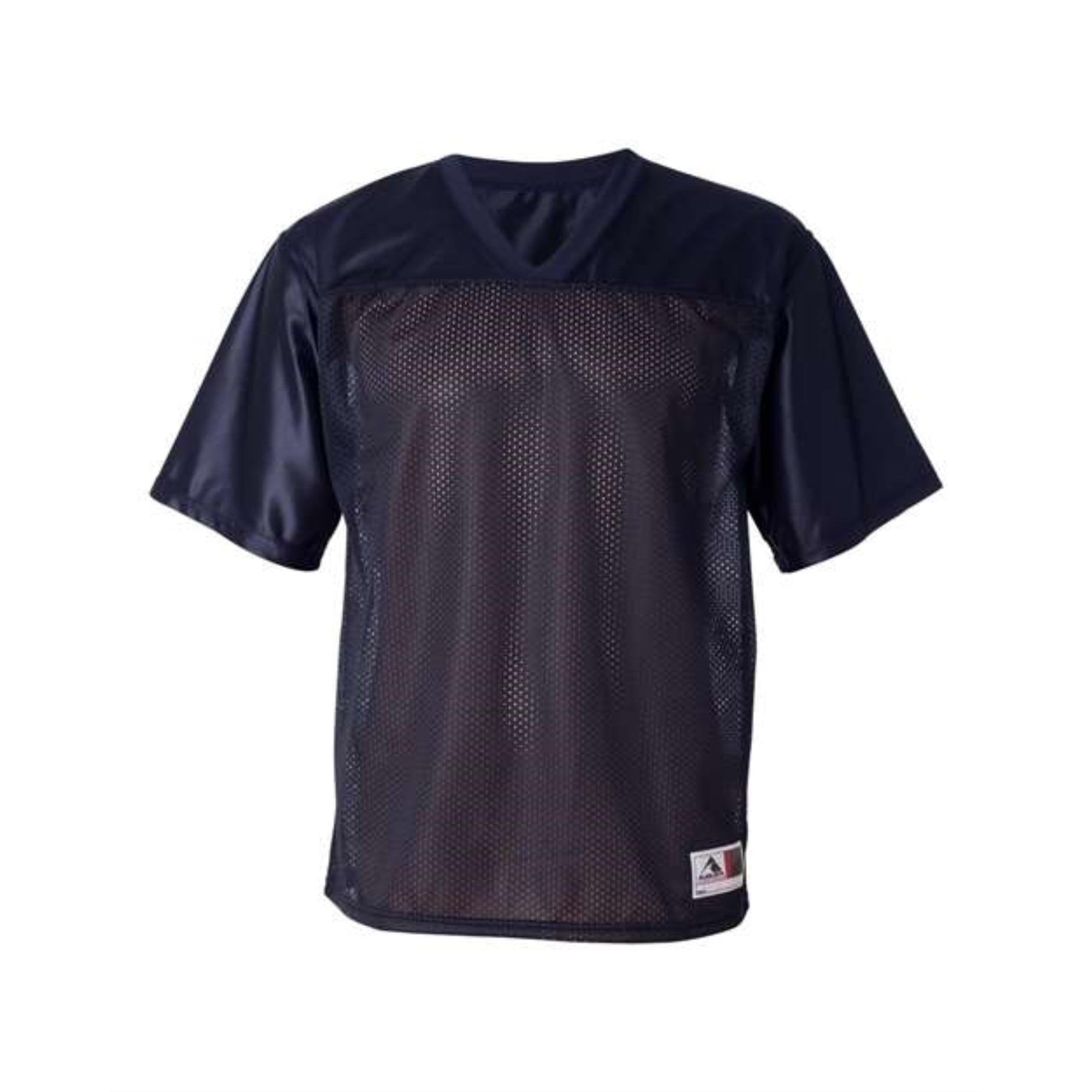 Navy V-Neck Polyester Mesh Football Jersey, Medium