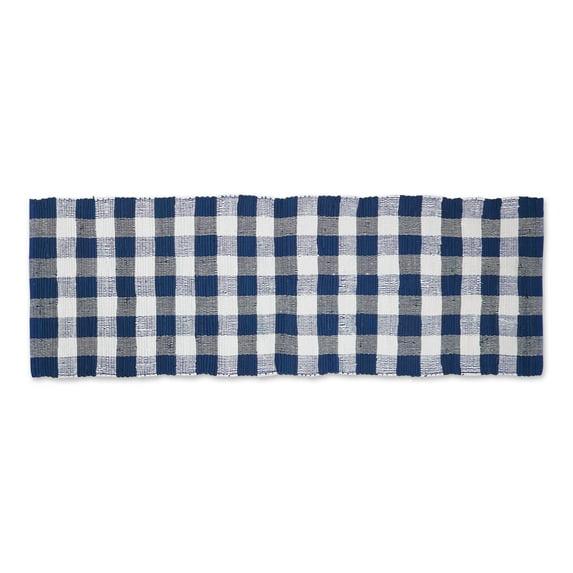 Design Imports Buffalo Check Chindi - Navy & White - 2 Ft 3 In X 6 Ft