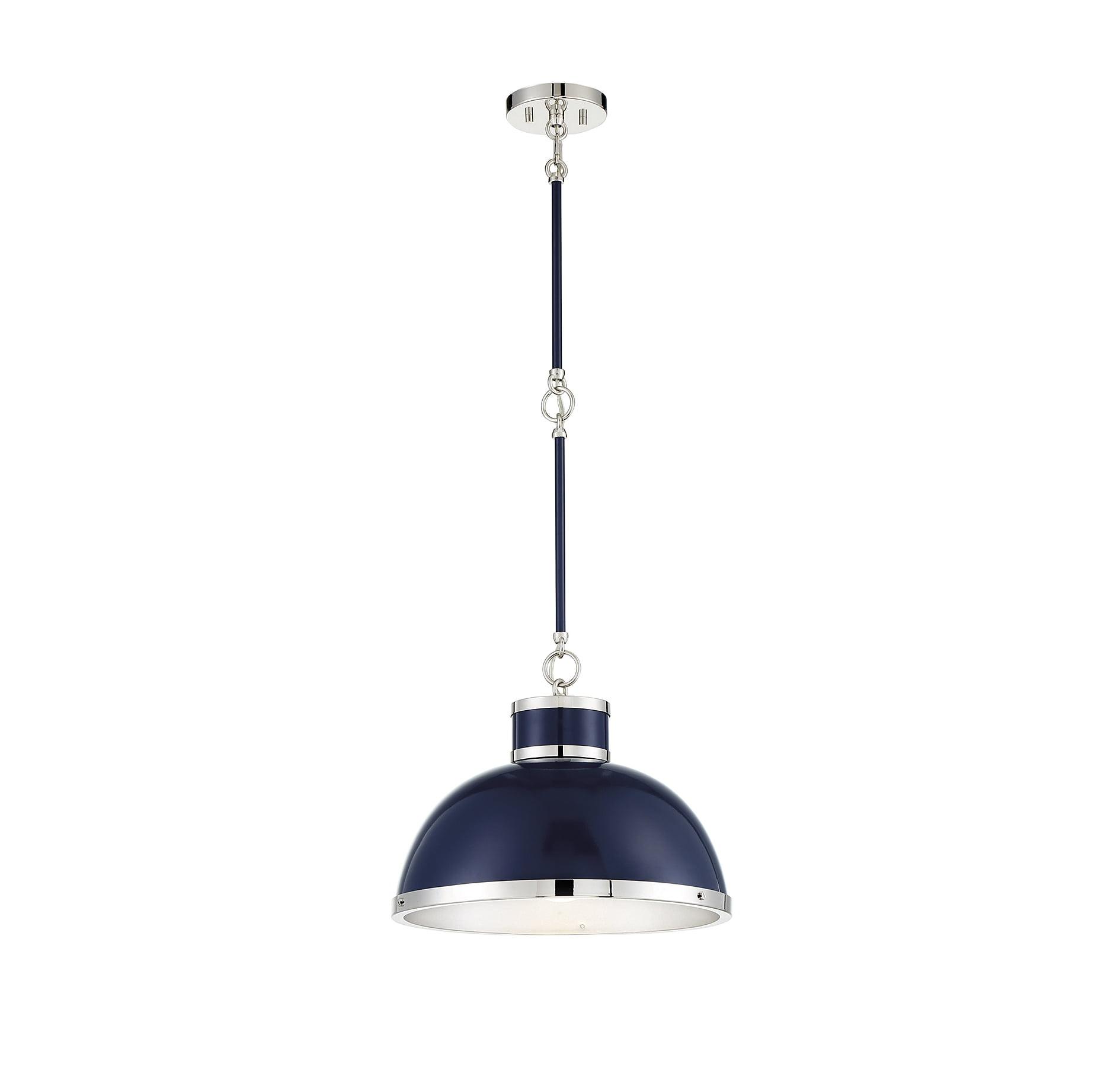 Savoy House Corning 1 - Light Pendant in  Navy/Polished Nickel