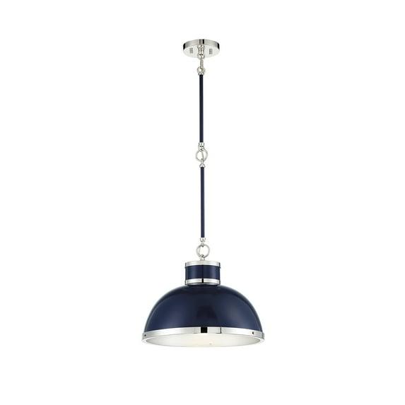 Savoy House Corning 1 - Light Pendant in  Navy/Polished Nickel