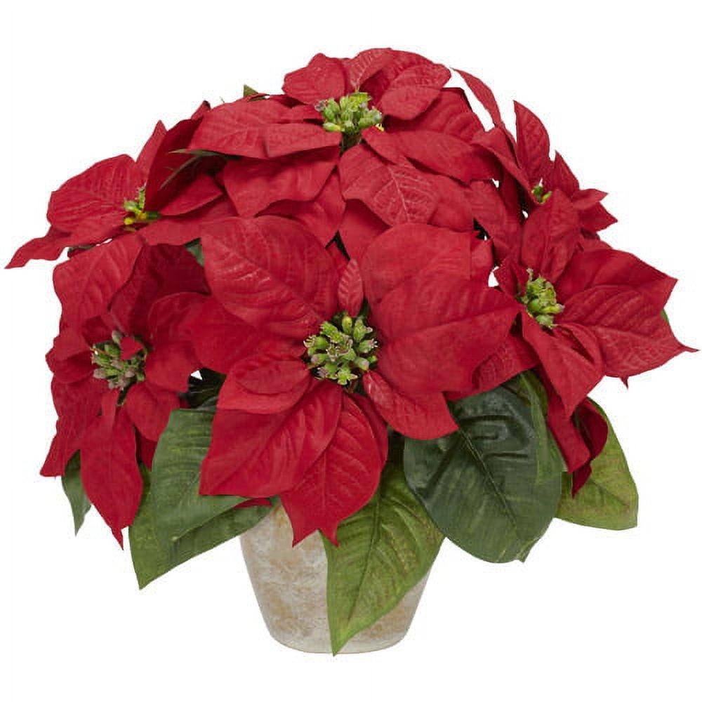 Eternal Summer 23" Faux Poinsettia in Ceramic Vase