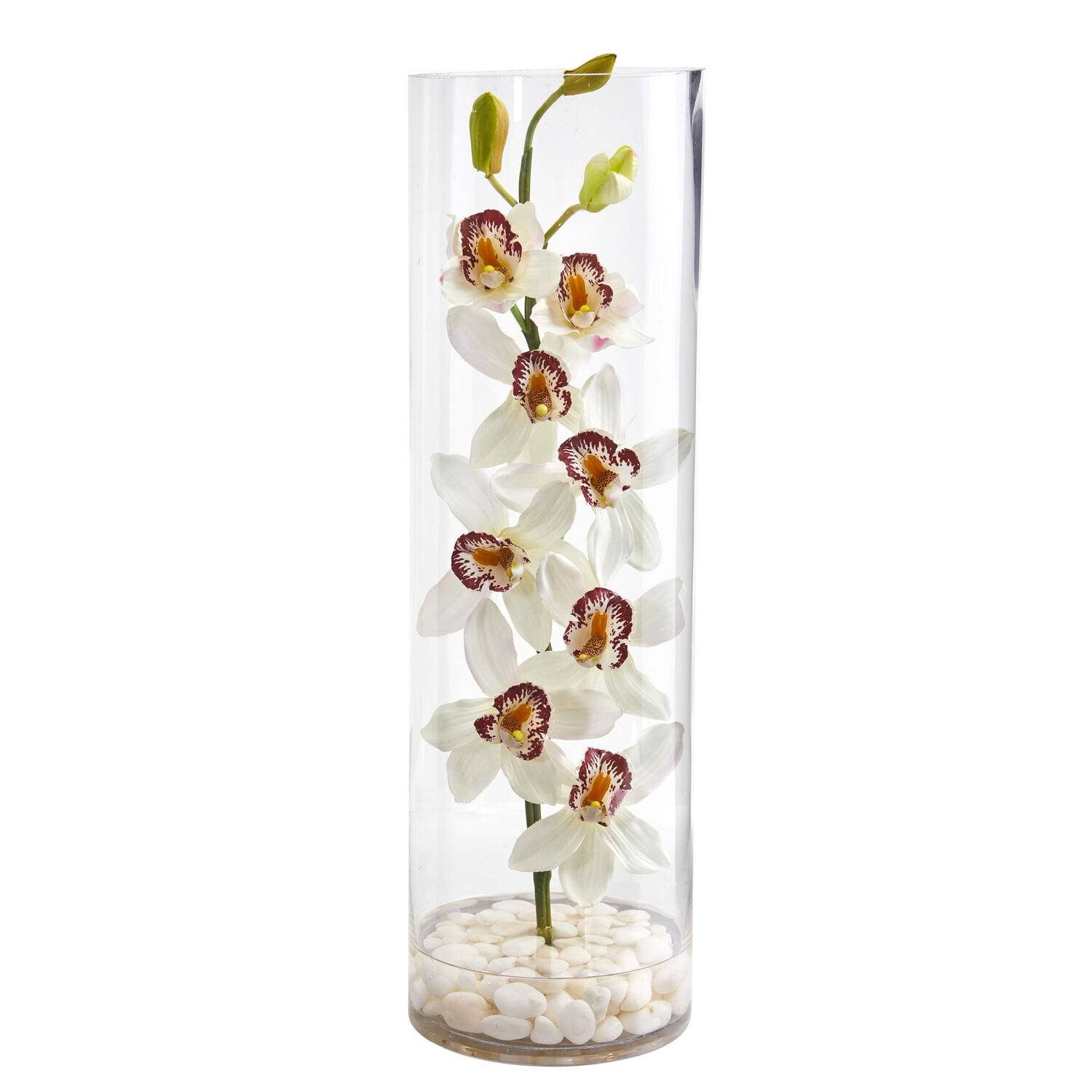 Lush Orchid Bliss 22.5" Artificial Arrangement in Cylinder Vase