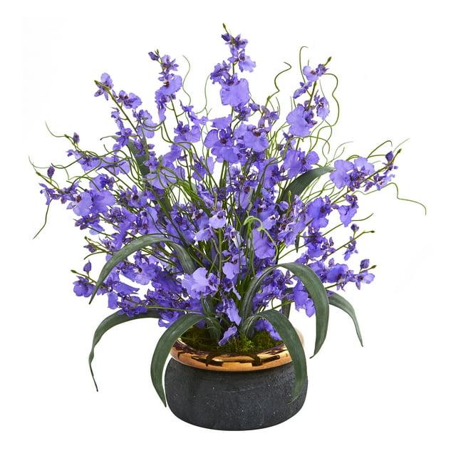 Nearly Natural Dancing Lady Silk Flower Arrangement, Purple