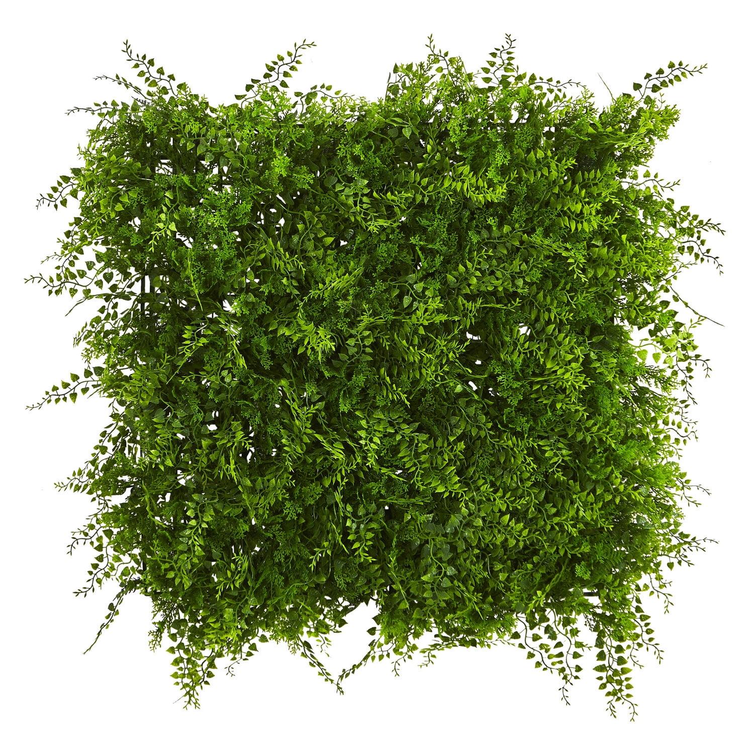 20" X 20" Lush Mediterranean Artificial Fern Wall Panel - Nearly Natural: UV Resistant, Indoor/Outdoor Decor