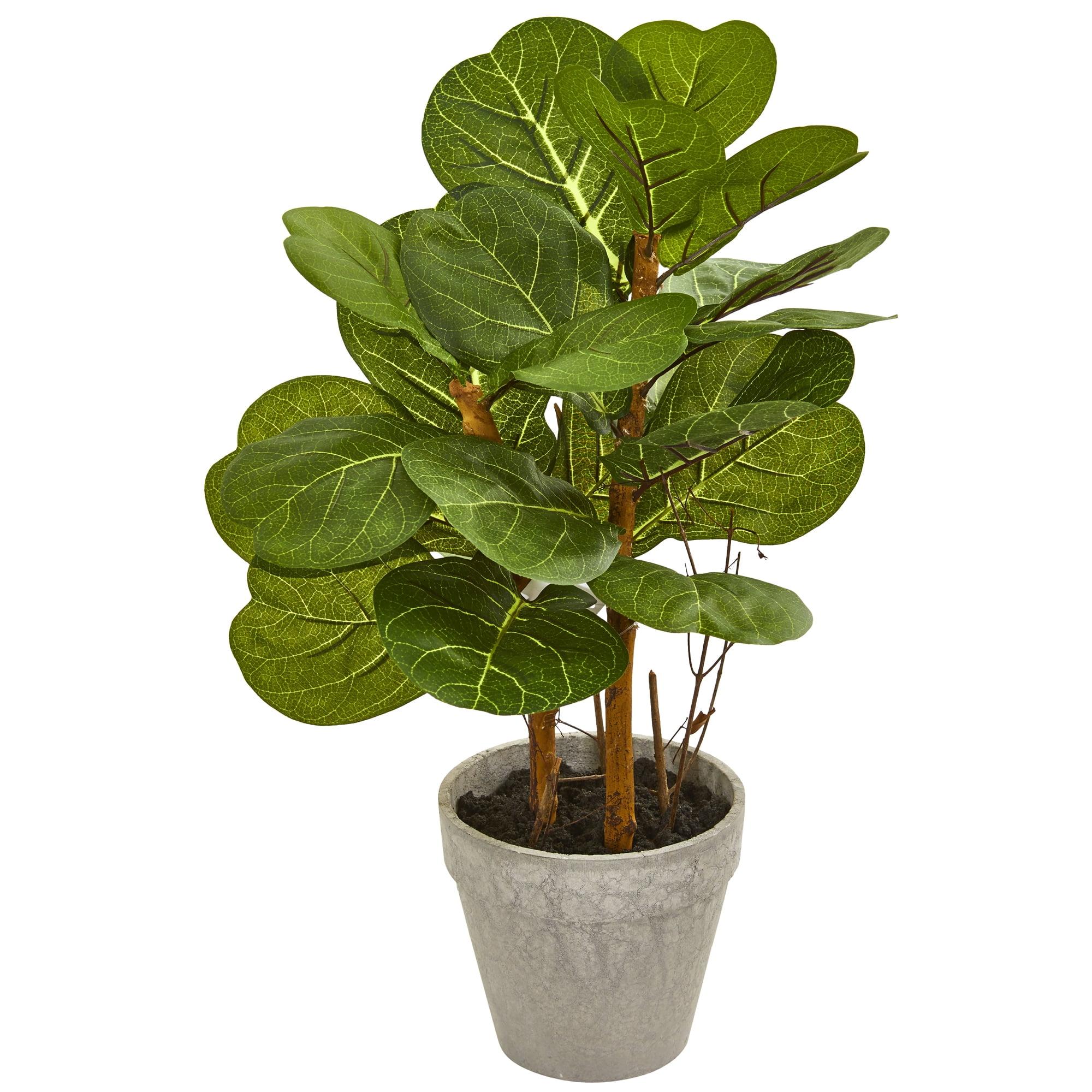 Gracie Oaks 22'' Faux Fiddle Leaf Fig Plant in Planter