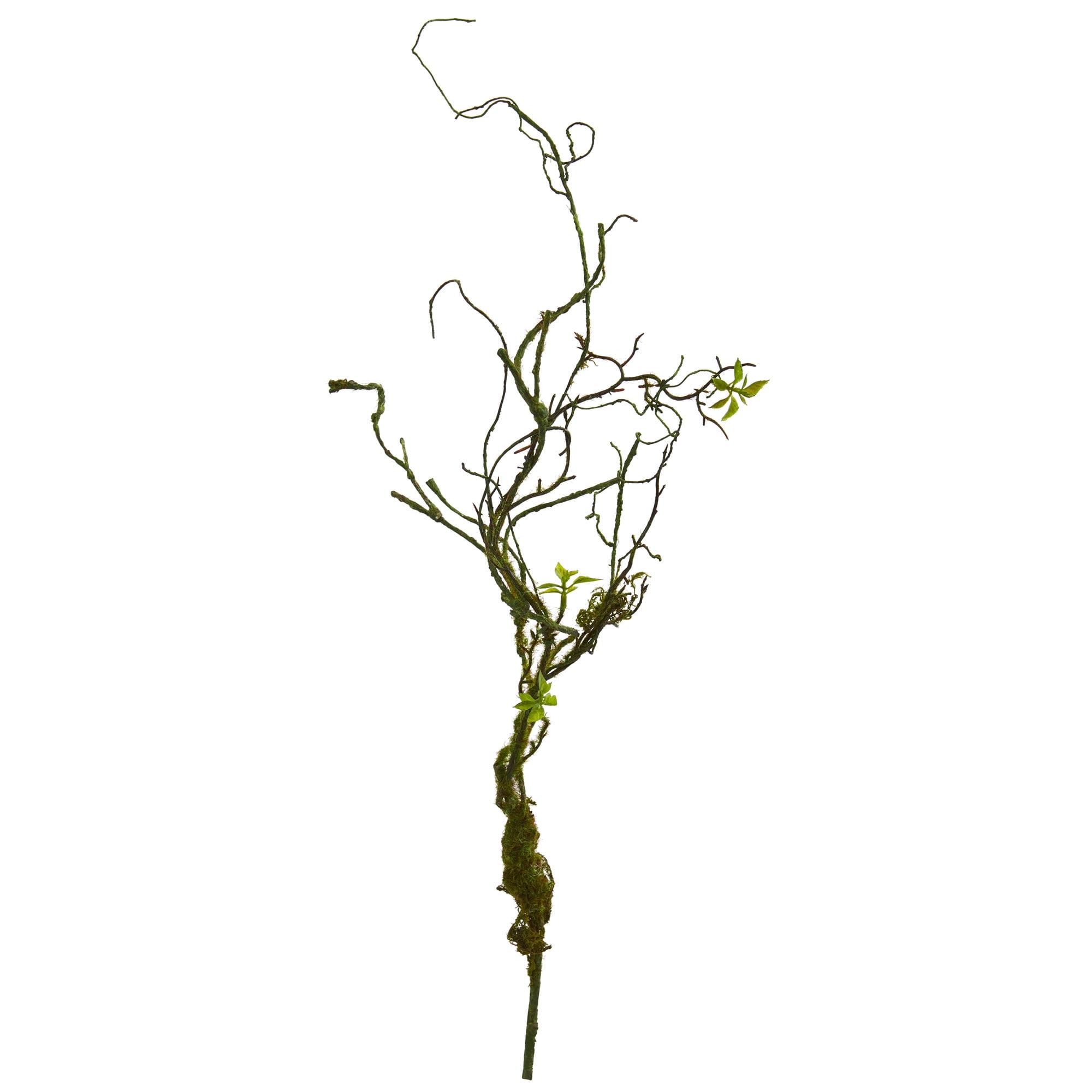 24" Green Moss Twig Vine Artificial Plant Set