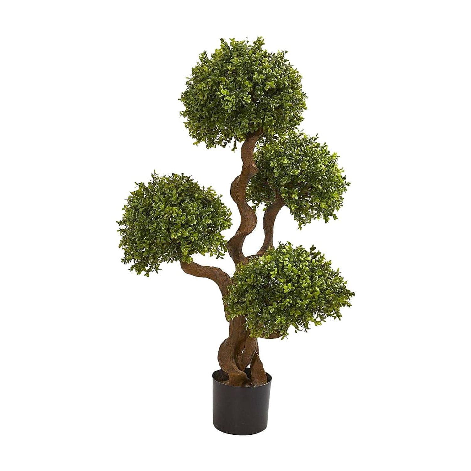 Nearly Natural 3.5’ Four Ball Boxwood Artificial Topiary Tree