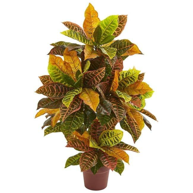 Nearly Natural 39-in Croton Artificial Plant (Real Touch)