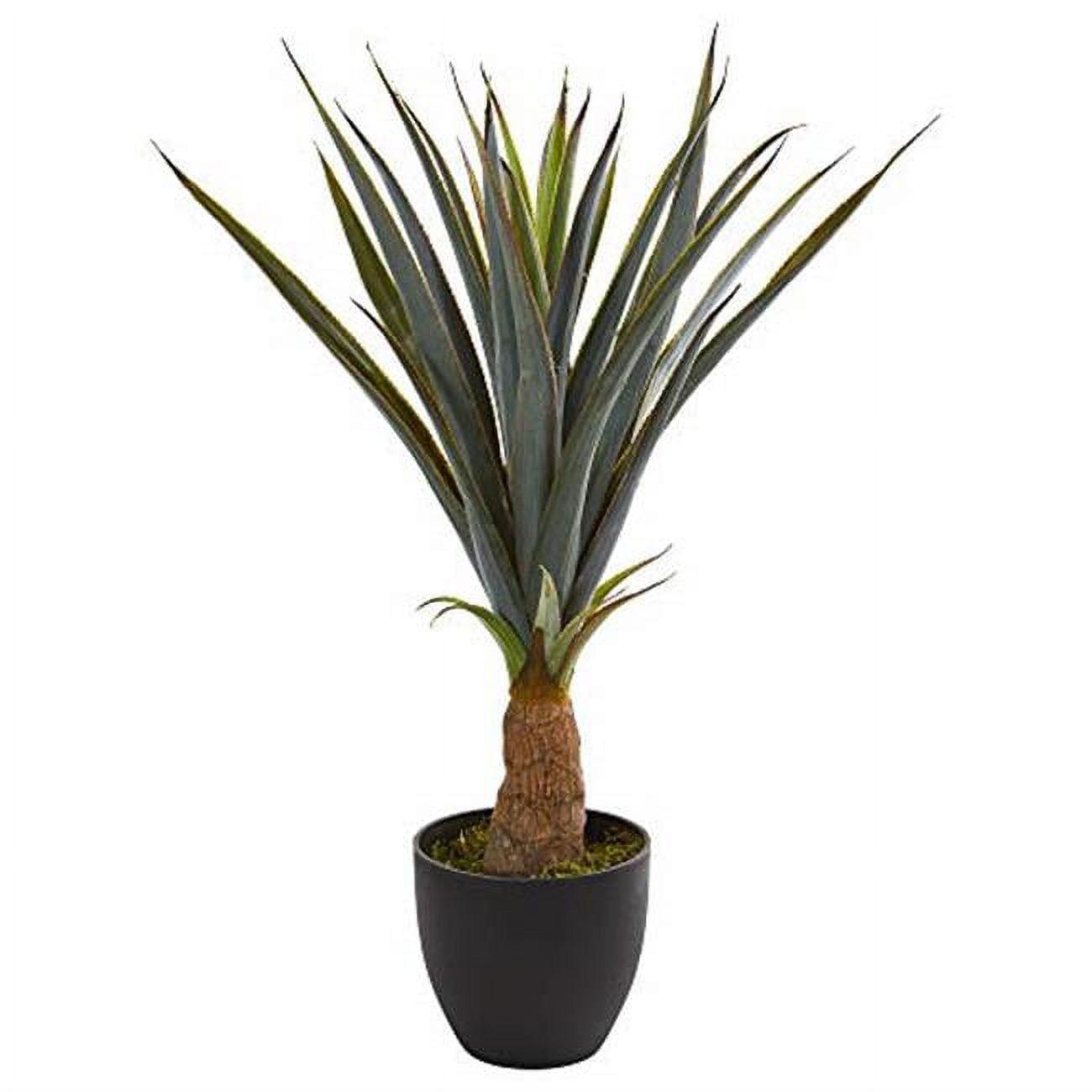30" Green Faux Agave Plant with Textured Trunk