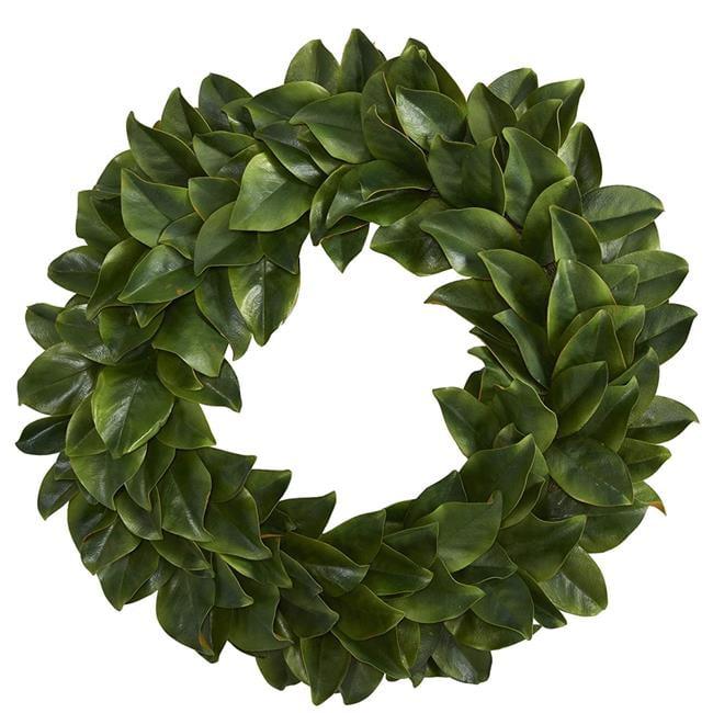 Nearly Natural 30” Magnolia Artificial Wreath