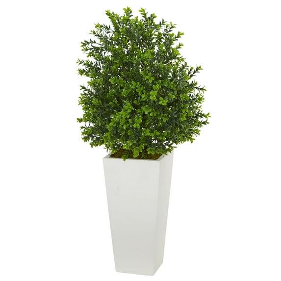 Primrue Sweet Grass Artificial Plant in White Tower Planter (Indoor/Outdoor)