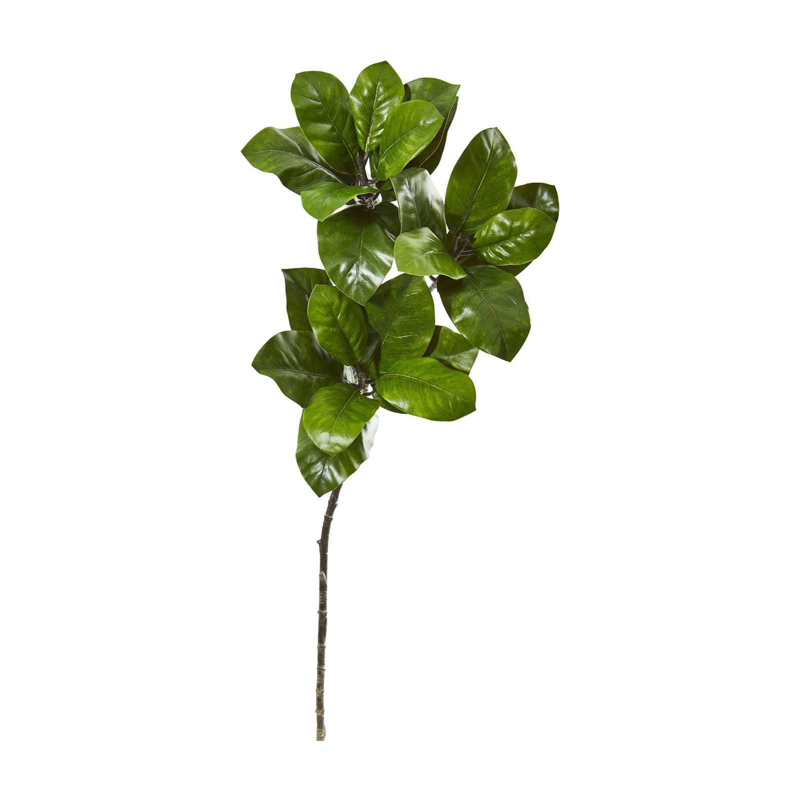 Elegant 35" Green Silk Magnolia Leaf Artificial Spray (Set of 3)