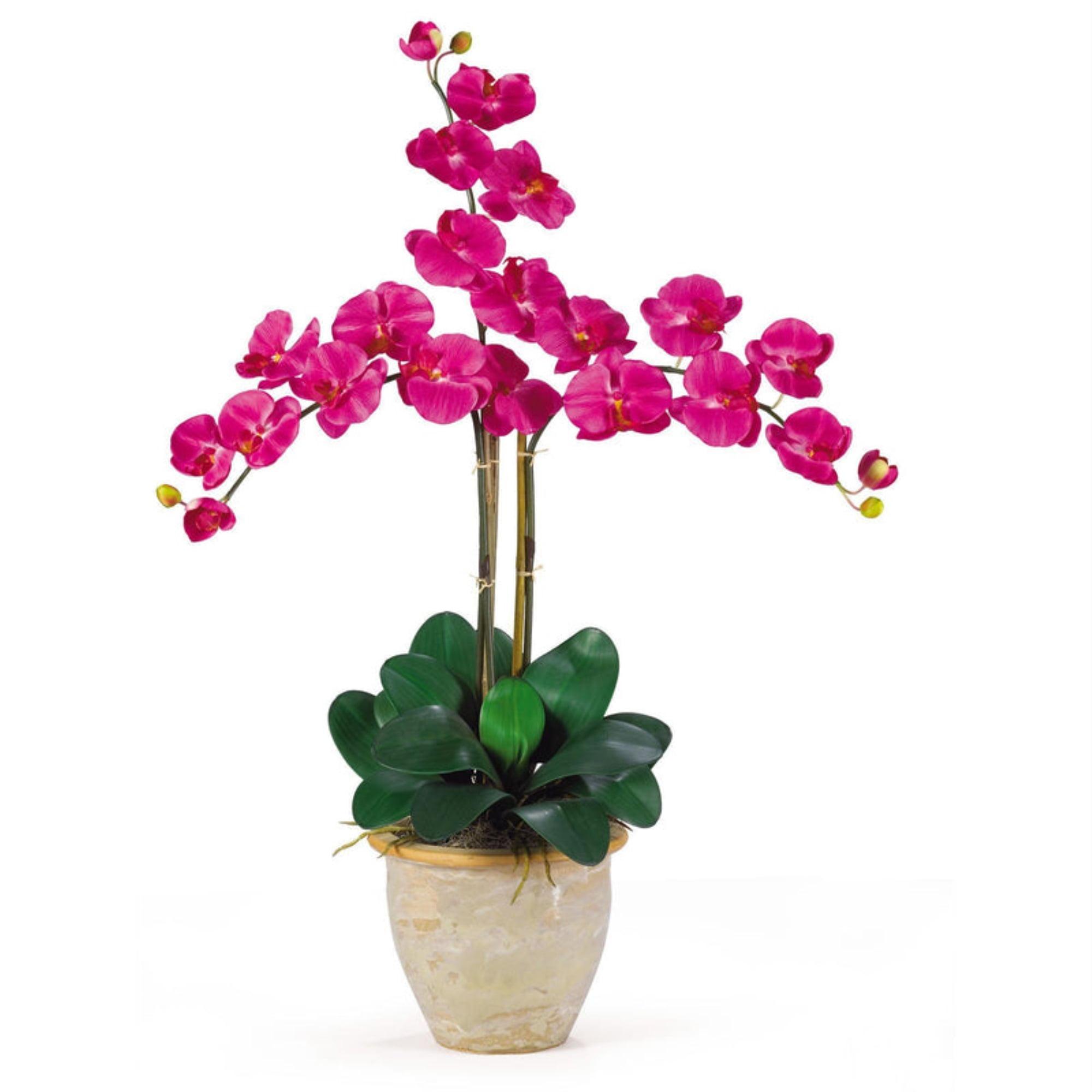 54'' Pink Orchid Artificial Plant in Beige Pot