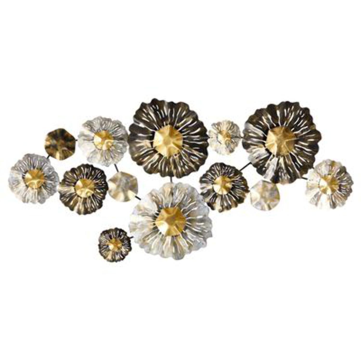 Nearly Natural Modern,Mid-Century,Contemporary Layered Floral Everyday Decorative Metal Art