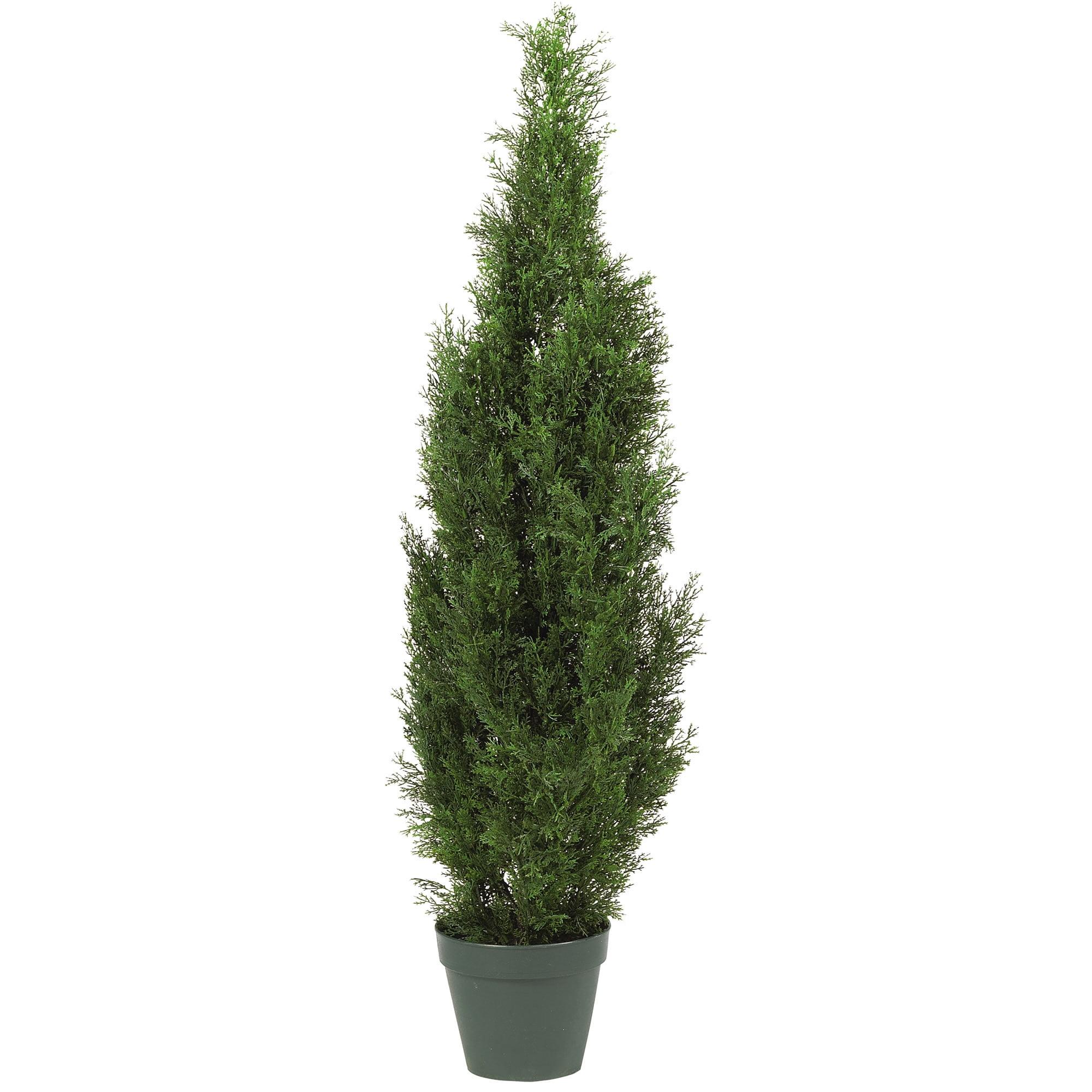 50" Green Silk Potted Outdoor Topiary