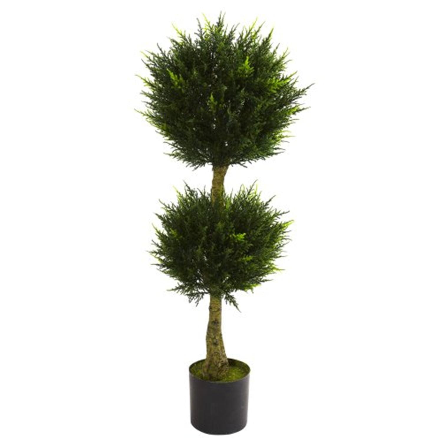 50'' Green Plastic Double Ball Cypress Topiary