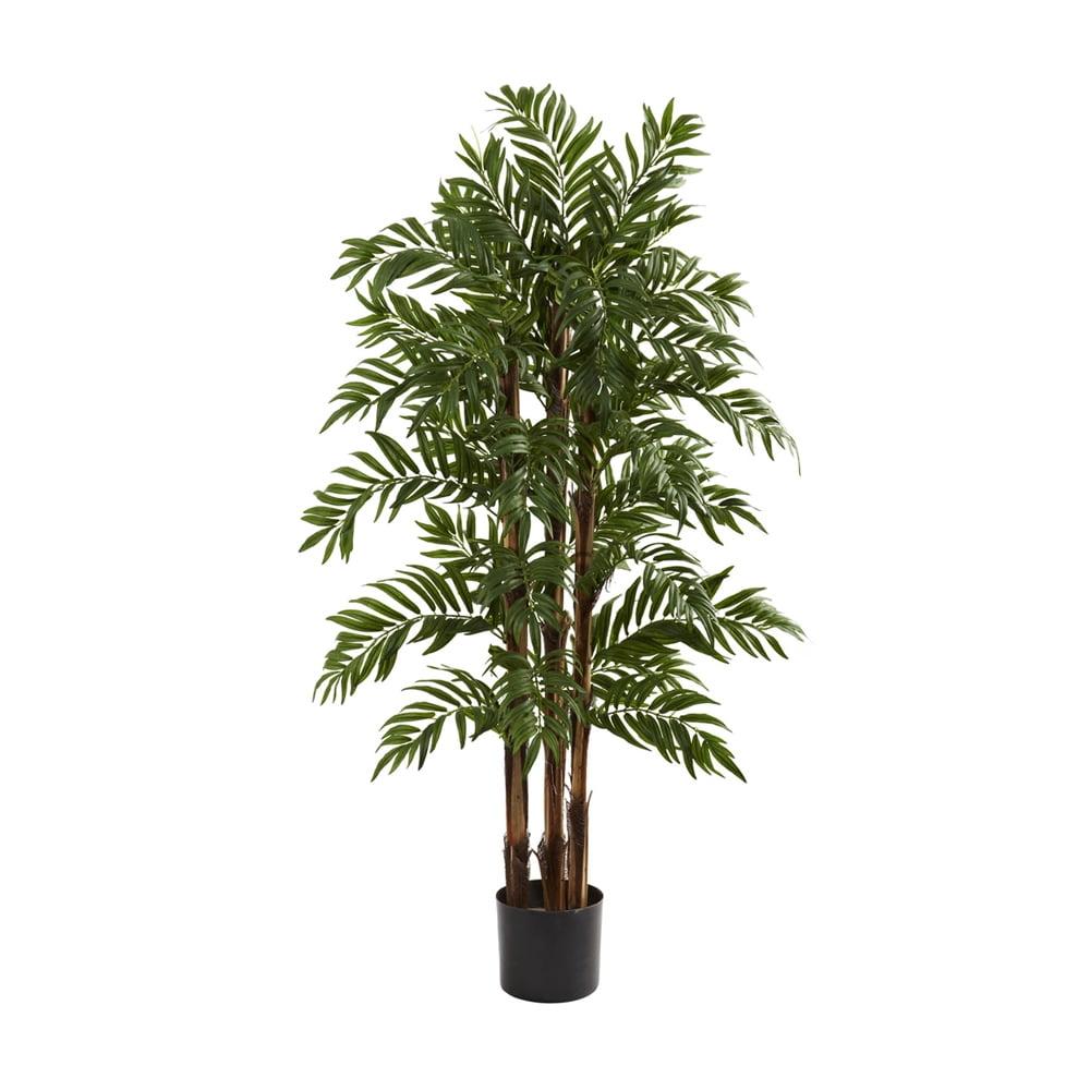 55" Silk Green Palm Outdoor Floor Plant