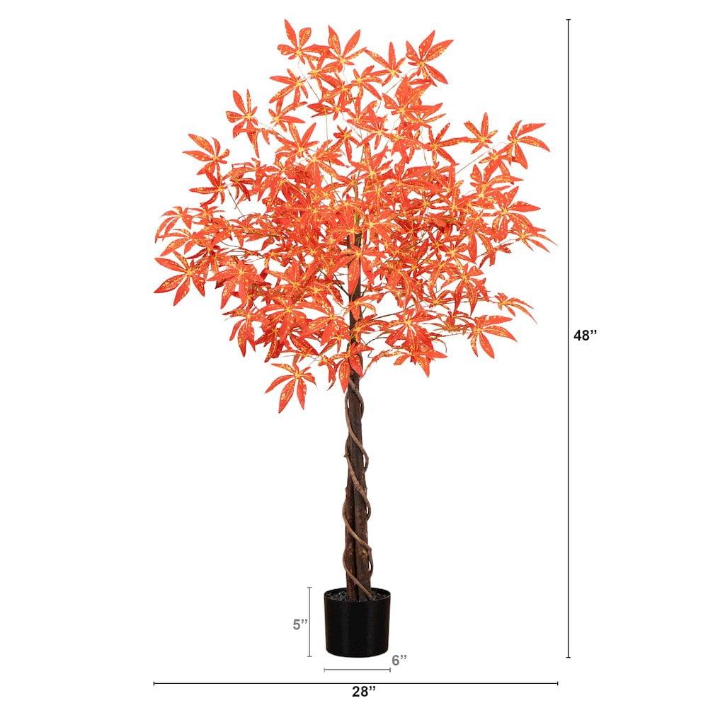 Nearly Natural 4-ft Autumn Vibrant Maple Artificial Fall Tree