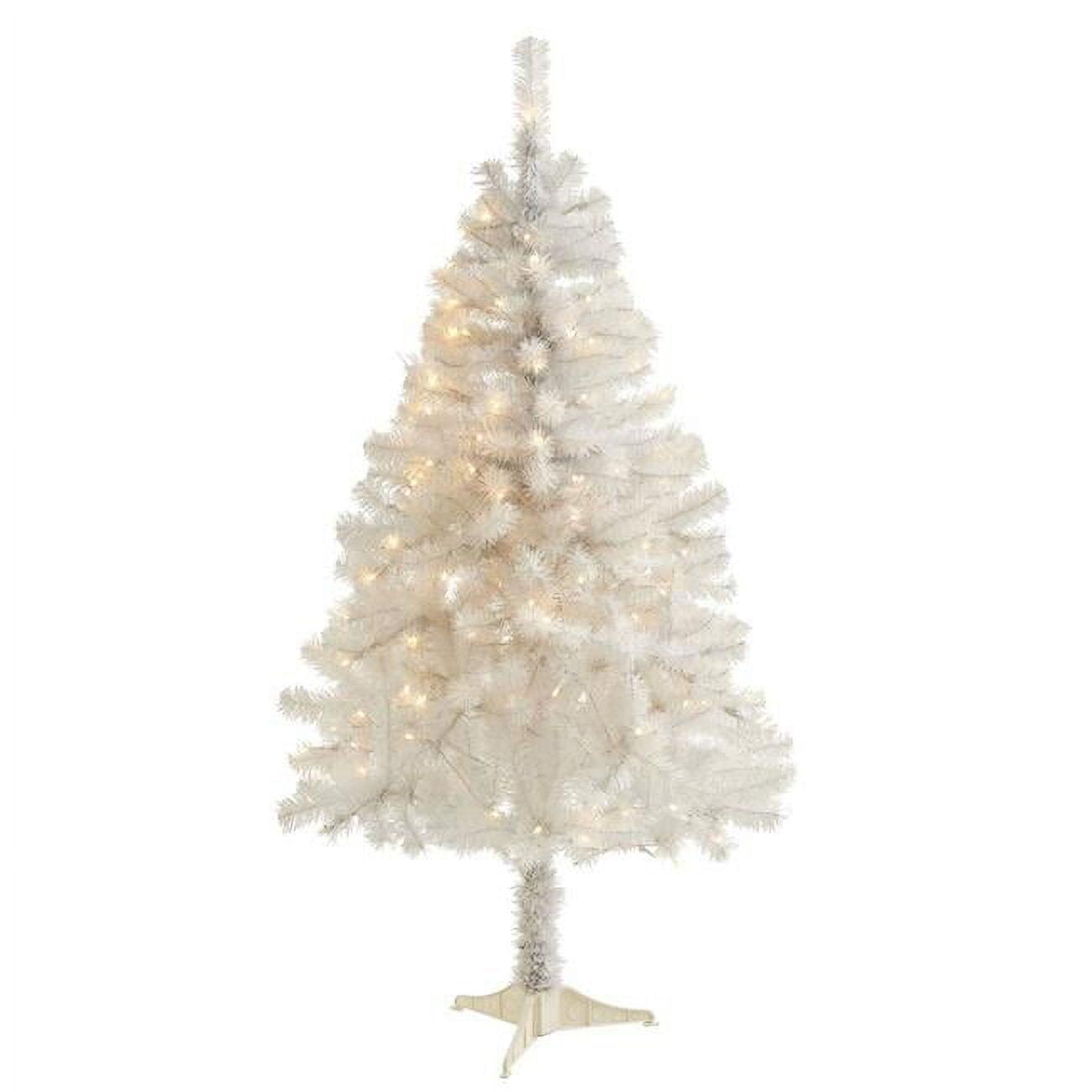 4ft Nearly Natural Pre-Lit LED White Artificial Christmas Tree Clear Lights