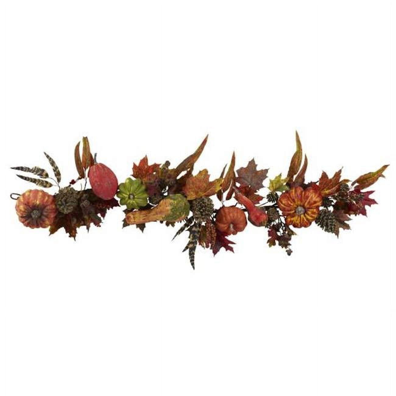 Autumn Elegance 27" Artificial Pumpkin & Gourd Fall Garland