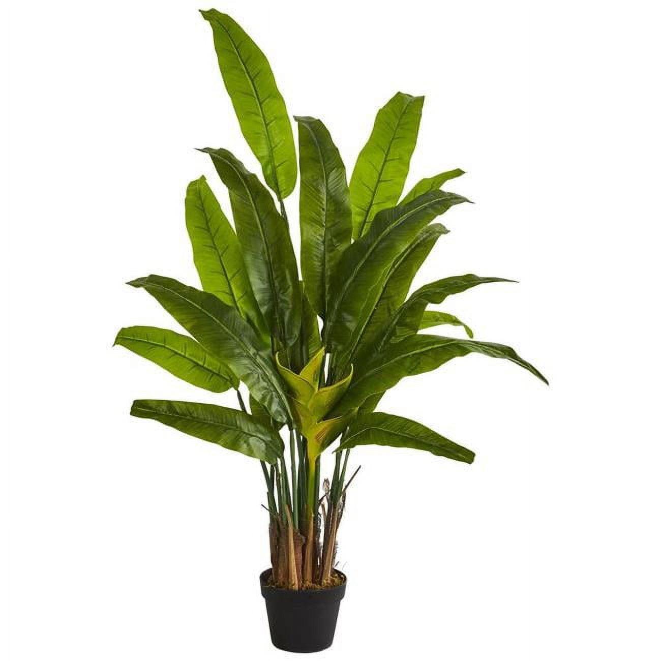 54&#34; Artificial Traveler&#39;s Palm Tree in Pot Black - Nearly Natural